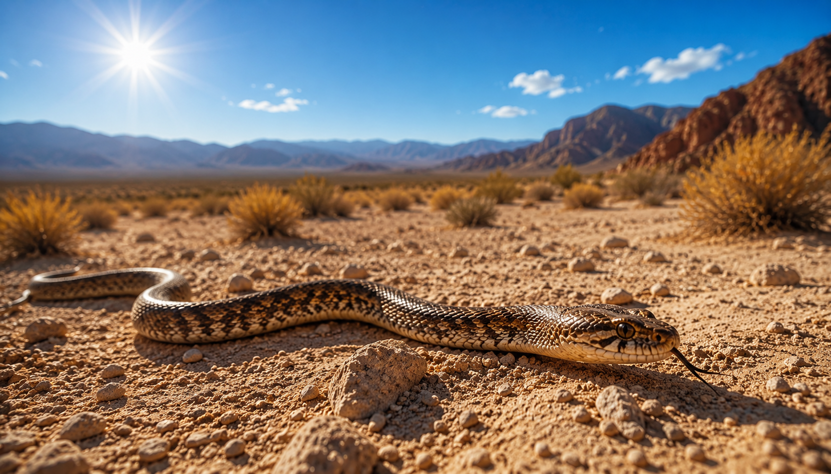 cobra rastejando no deserto